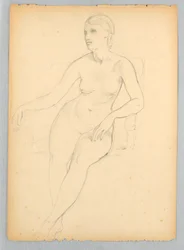Dibujo, Helen Hamersley, sentada N, 1881